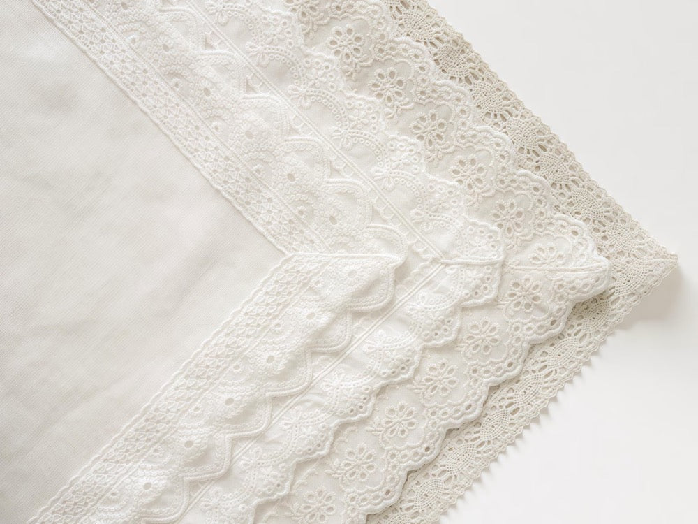 Custom Size French Natural Linen Napkins with Lace Trim – Soft Reusable Cloth, Set of 2 4 6 8 10 12 18 200 for Wedding or Elegant Dining