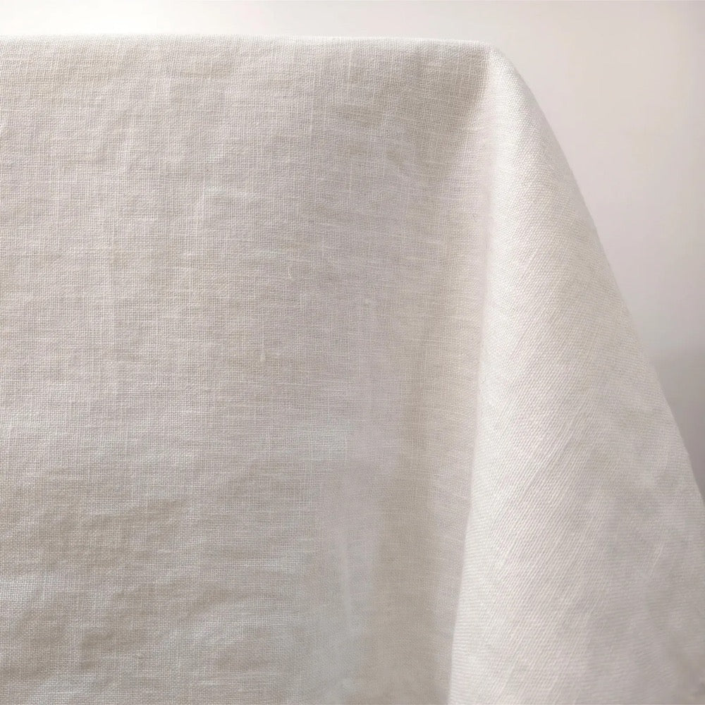 Heavyweight European Linen Tablecloth, Stone-Washed, Custom Size, Extra Large for Formal Dining & Weddings, Rectangle or Square