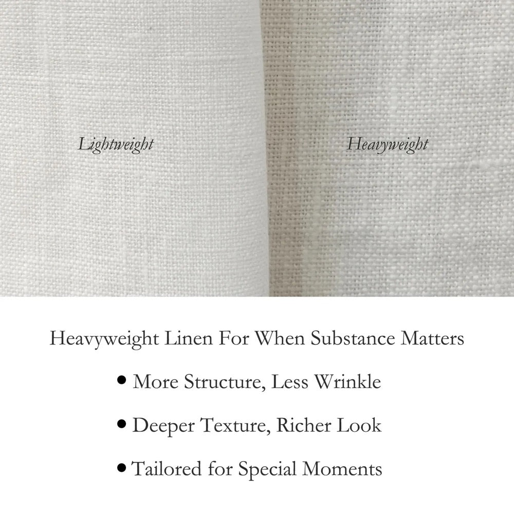 Heavyweight European Linen Tablecloth, Stone-Washed, Custom Size, Extra Large for Formal Dining & Weddings, Rectangle or Square